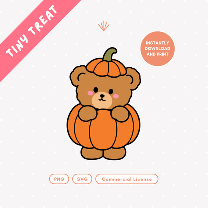 Pumpkin Patch Teddy PNG & SVG