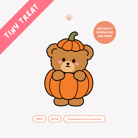 Pumpkin Patch Teddy PNG & SVG