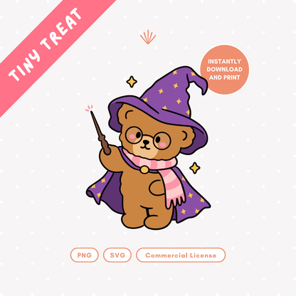 Tiny Wizard Teddy PNG & SVG