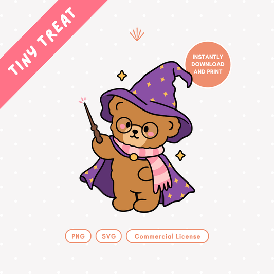 Tiny Wizard Teddy PNG & SVG