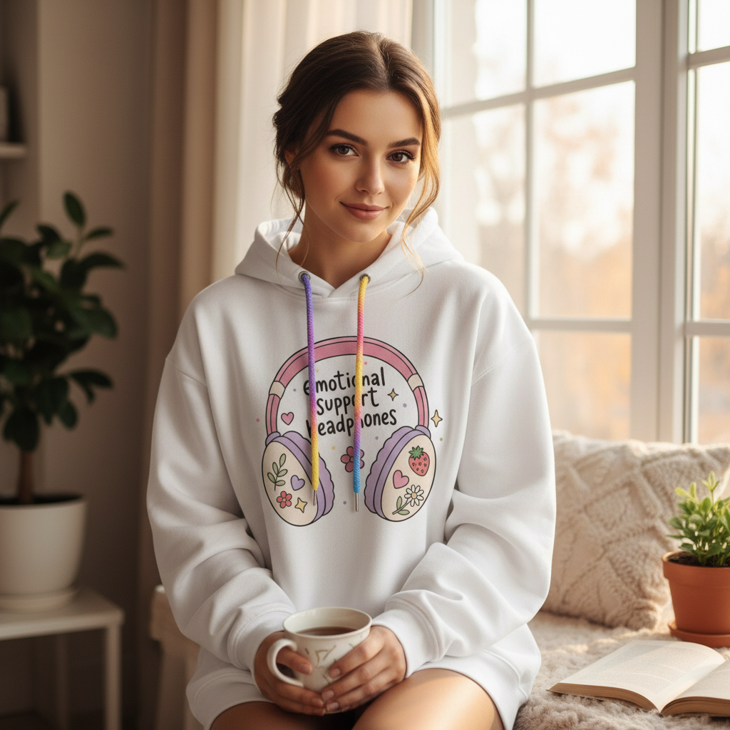 Emotional Support Headphones SVG PNG