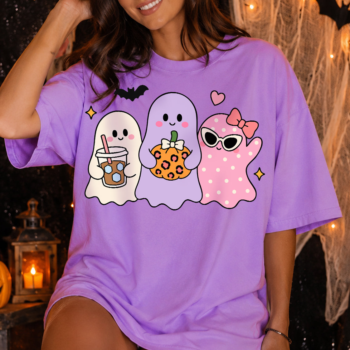 Girly Halloween Ghosts PNG SVG