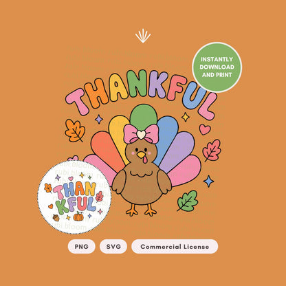 Thankful Turkey PNG SVG Bundle