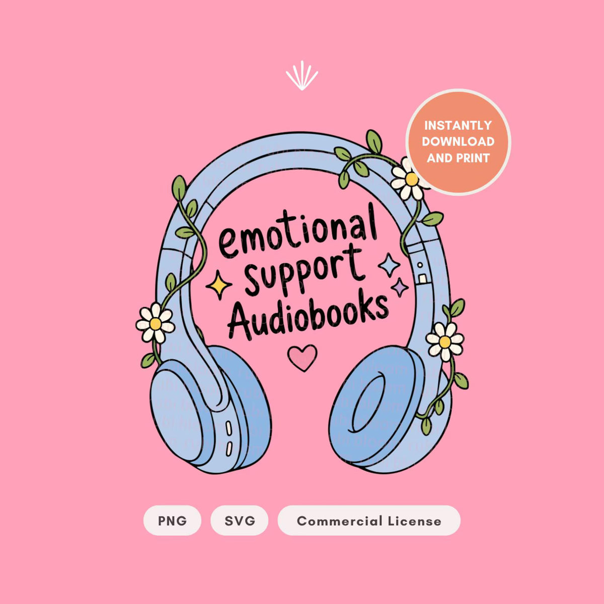 Emotional Support Audiobooks PNG SVG