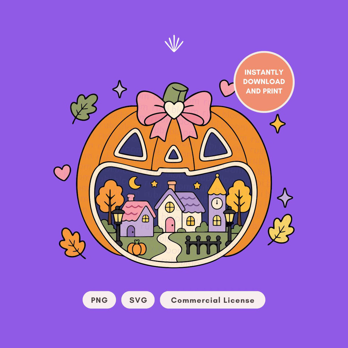 Halloween Village PNG SVG