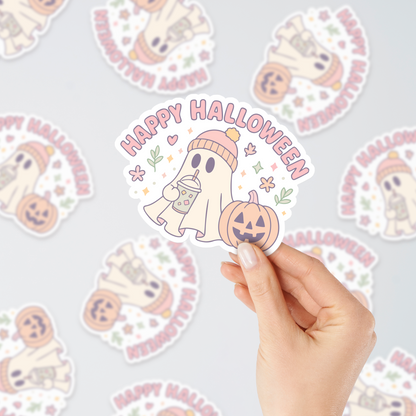 Cute "Happy Halloween" ghost sticker