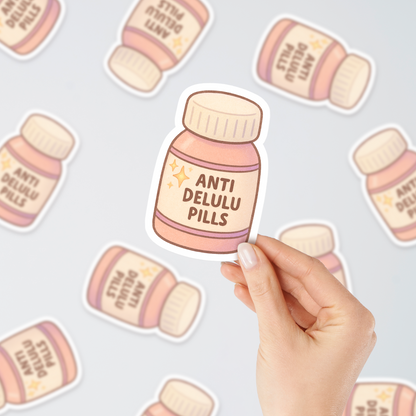Anti Delulu Pills Cute Sticker