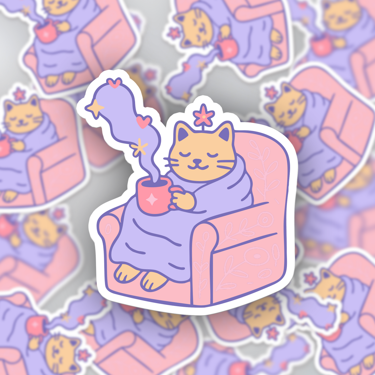 Cat Sticker, Pumpkin Season & Purring Mood Dreamy Design