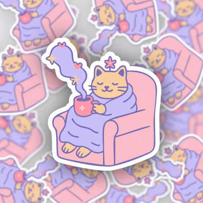Cat Sticker, Pumpkin Season & Purring Mood Dreamy Design
