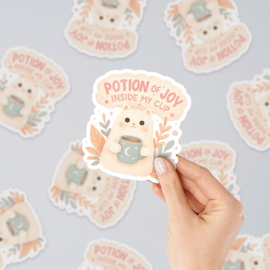 "Potion of Joy" Cute Dreamy Cat Sticker