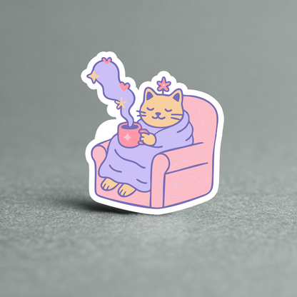 Cat Sticker, Pumpkin Season & Purring Mood Dreamy Design