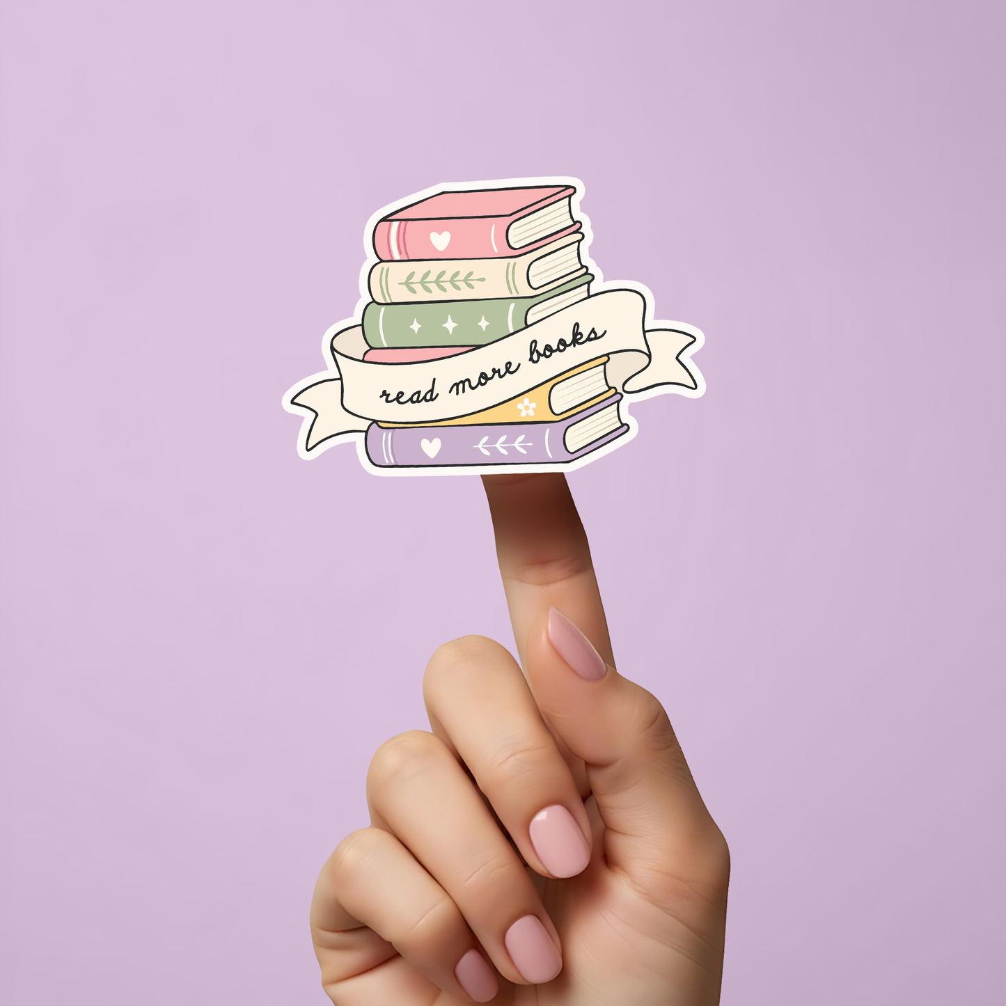 Pastel Book Stack PNG SVG
