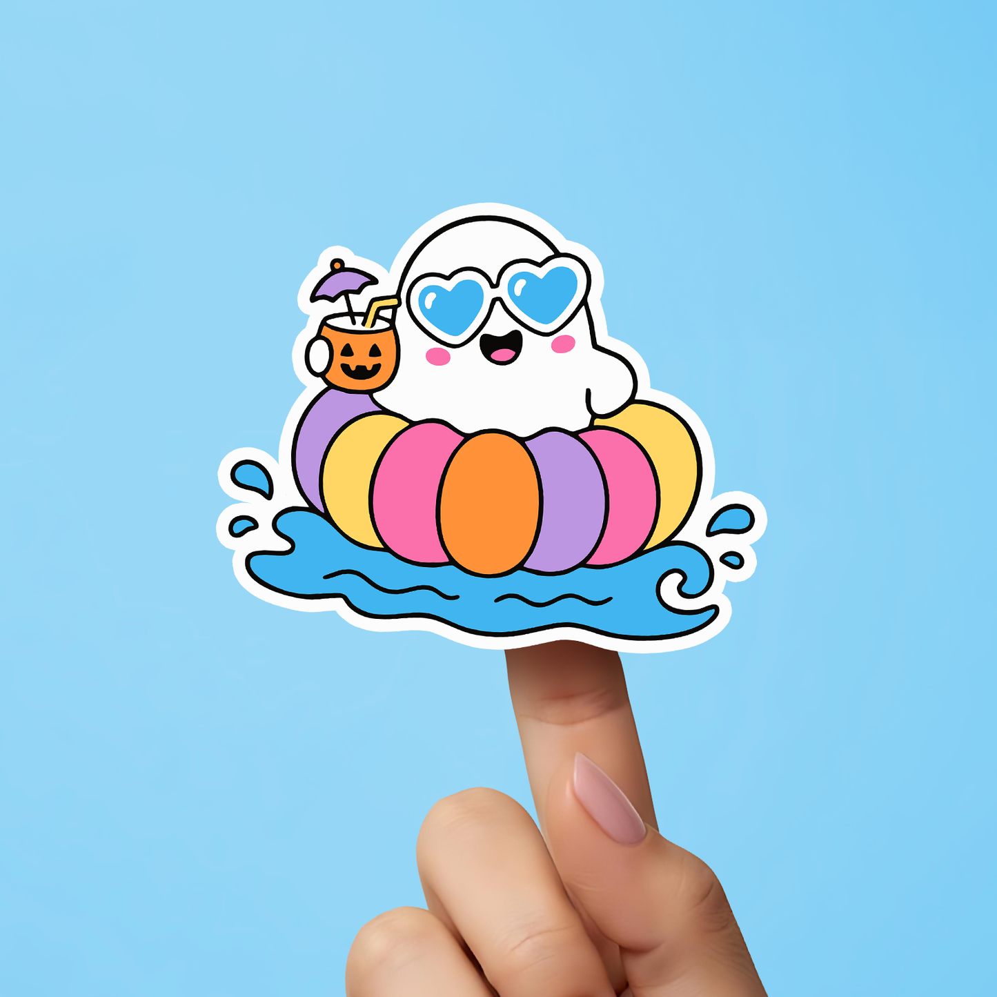 Floating Summerween Pool Ghost PNG SVG