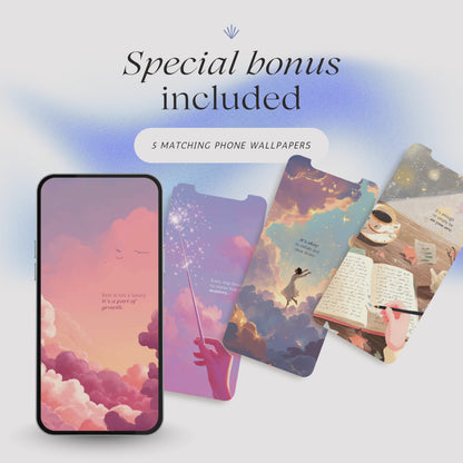Mindful Journal – 30-Day Undated Daily Planner with Affirmations & Reflection Prompts + Bonus Cards & Wallpapers