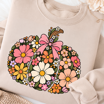 Coquette Floral Pumpkin PNG SVG