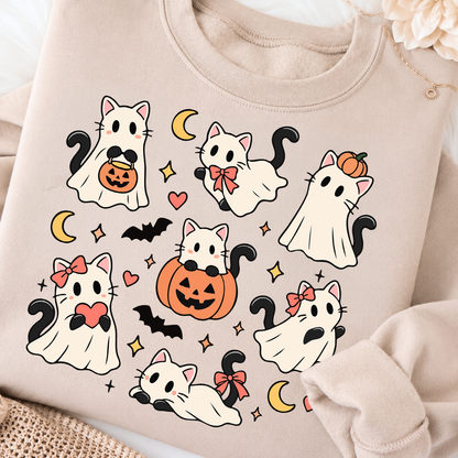 Halloween Cat Ghost Bundle PNG SVG