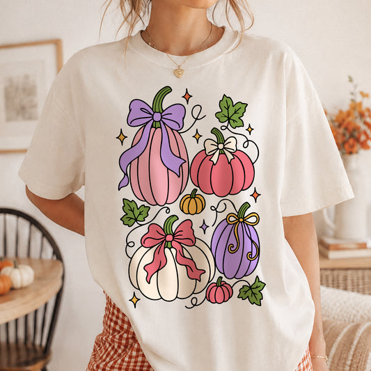 Coquette Colorful Pumpkin Patch PNG SVG