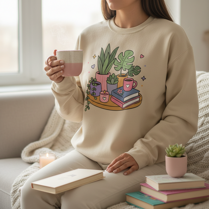 Books Coffee and Plants SVG PNG