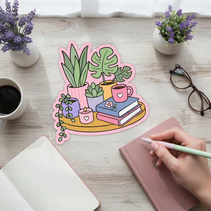 Books Coffee and Plants SVG PNG