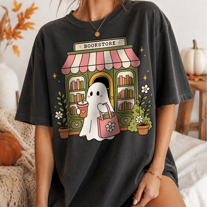 Halloween Ghost Bookstore PNG SVG