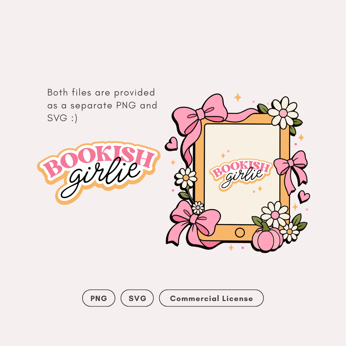 Bookish Girlie PNG SVG Bundle