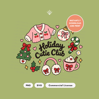Holiday Cutie Club Christmas SVG PNG