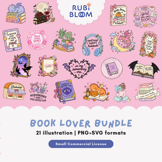 Book Lover Bundle, 21 PNG&SVG