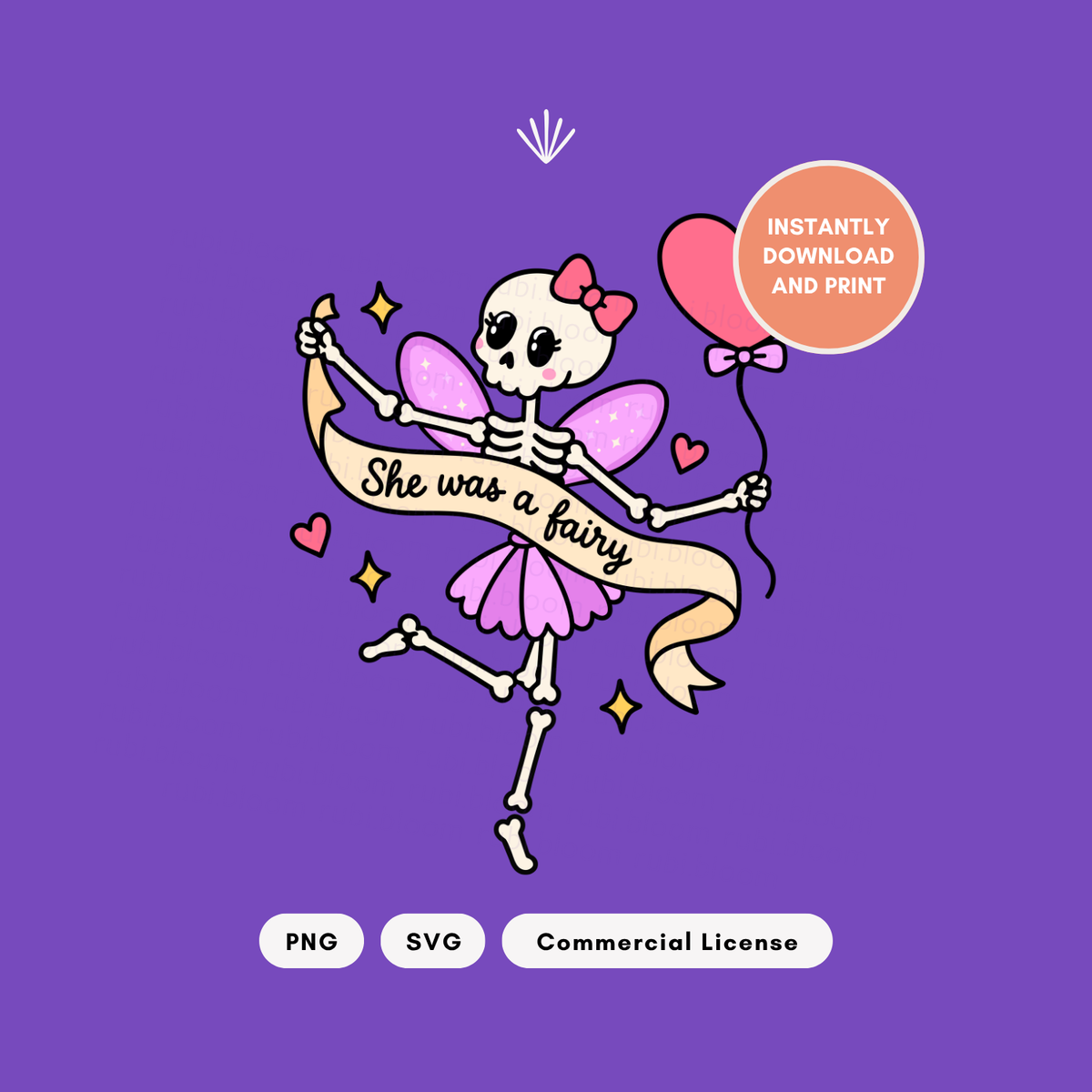 She Was a Fairy Skeleton SVG & PNG