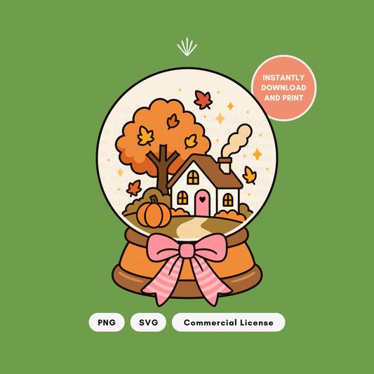 Autumn Snow Globe PNG SVG