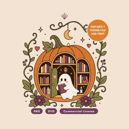 Pumpkin Bookstore PNG SVG