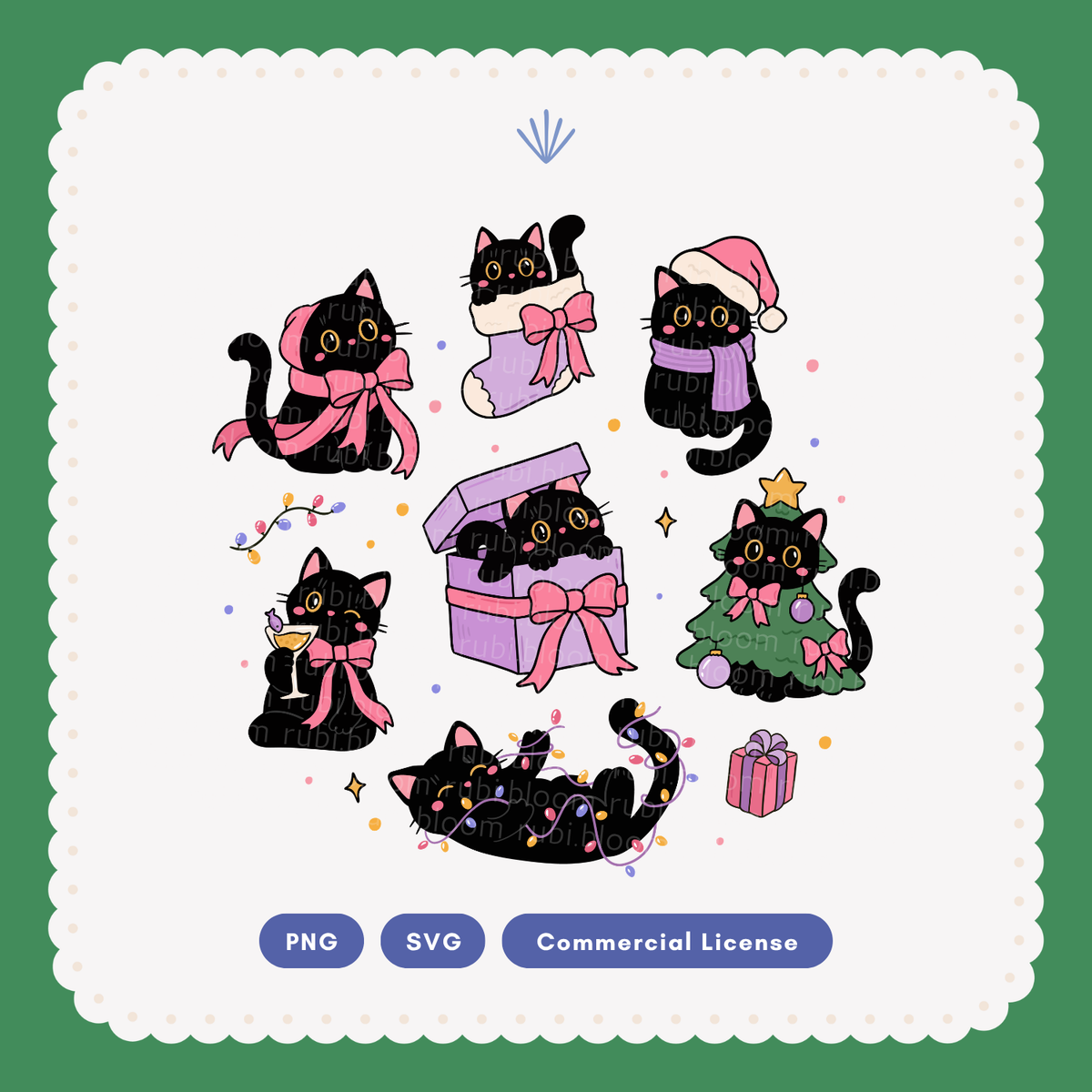 Merry Little Catmas Club SVG PNG Bundle