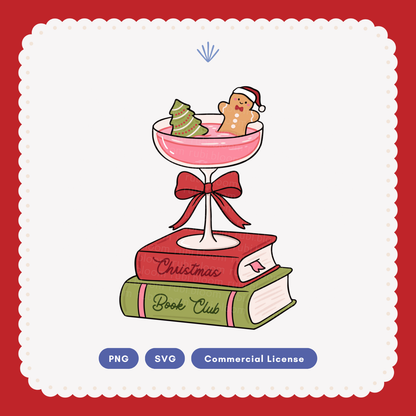 Merry Little Christmas Book Club SVG PNG