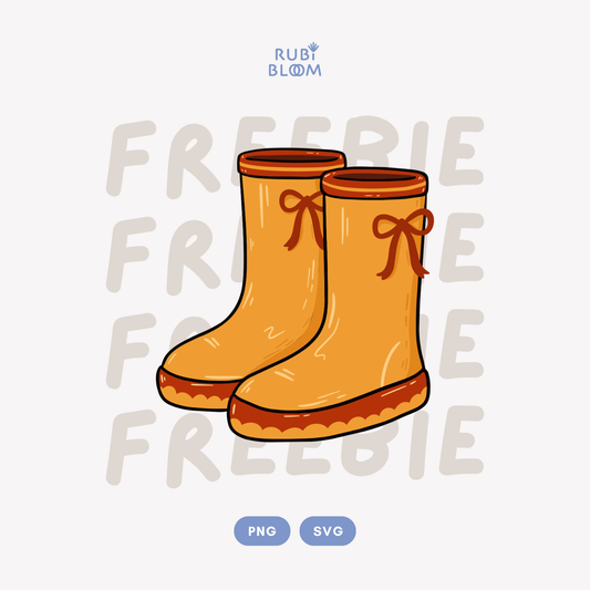 Girly Rain Boots PNG & SVG | FREEBIE