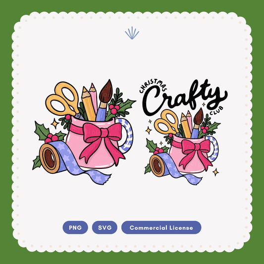 The Crafty Christmas Club Duo SVG PNG
