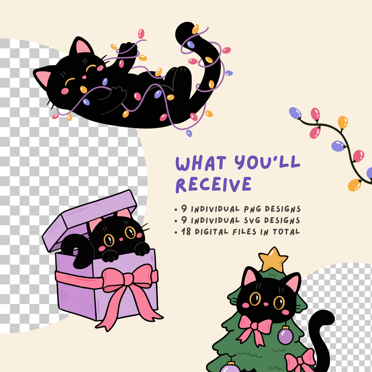 Merry Little Catmas Club SVG PNG Bundle