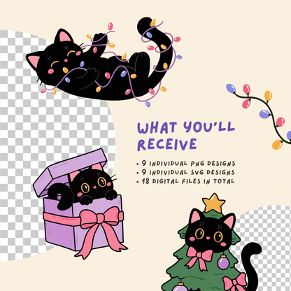 Merry Little Catmas Club SVG PNG Bundle