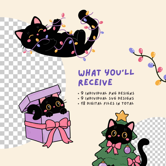 Merry Little Catmas Club SVG PNG Bundle