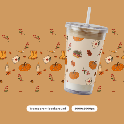 Cozy November Pattern Collection | 4 Transparent PNG Tiles