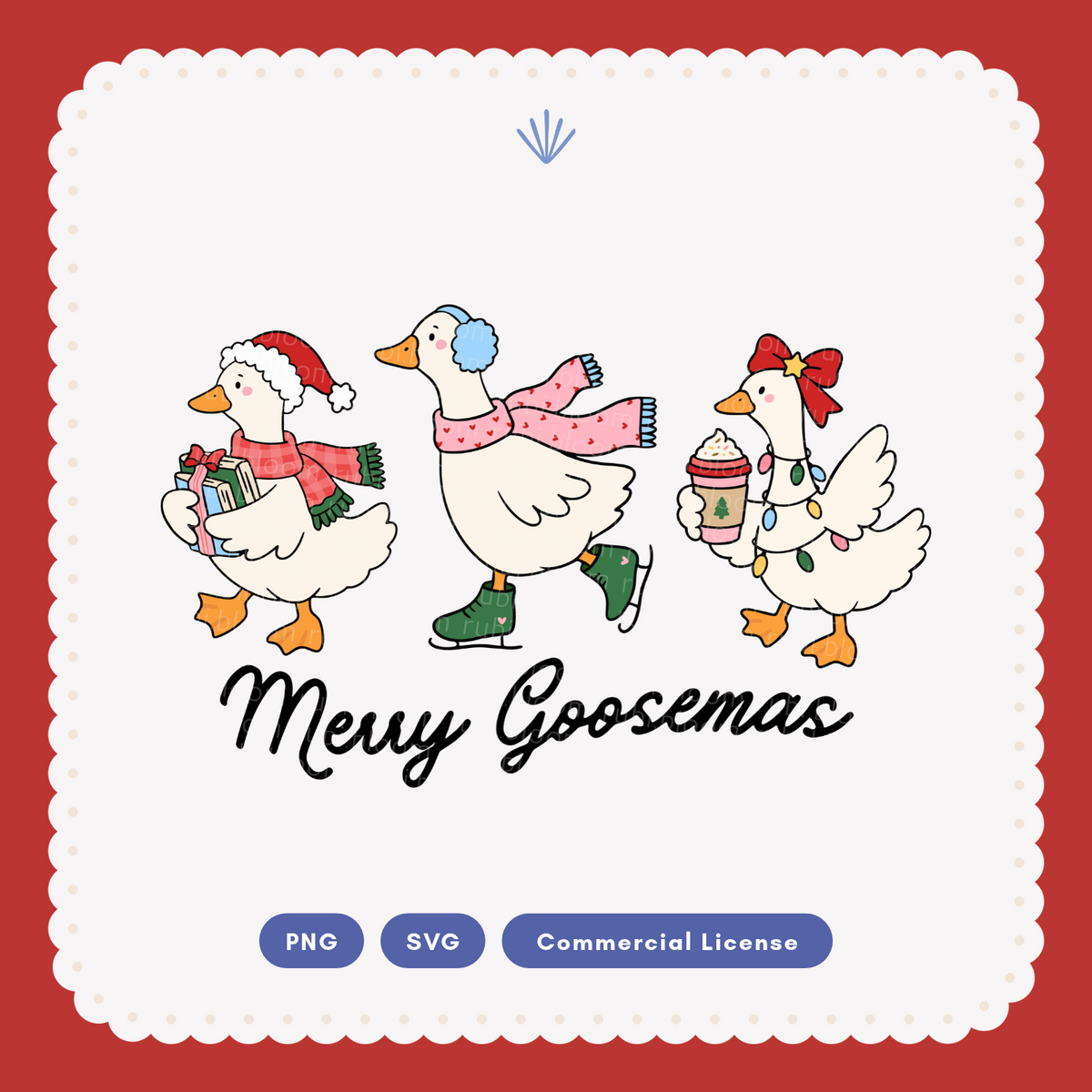 Merry Goosemas Trio SVG PNG