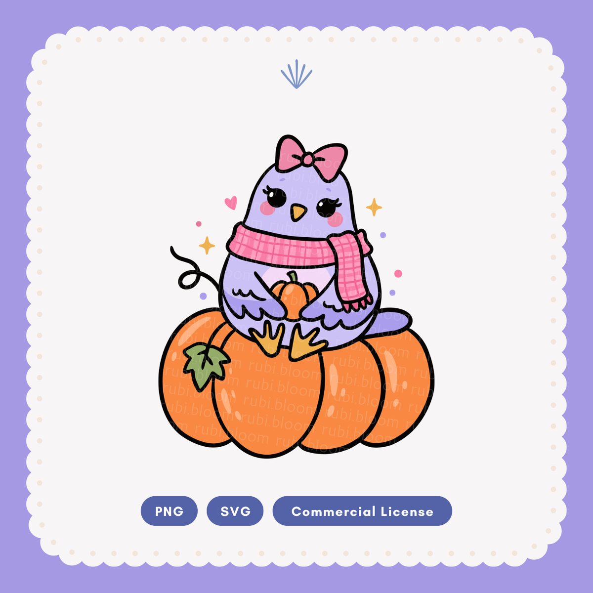 Coquette Pumpkin Pigeon SVG PNG