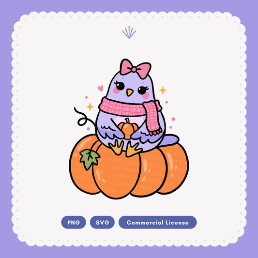 Coquette Pumpkin Pigeon SVG PNG