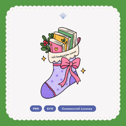 All Booked for Xmas SVG PNG