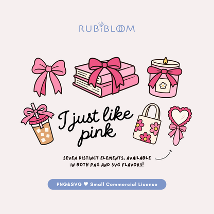 Just Like Pink Bookish Bundle SVG PNG