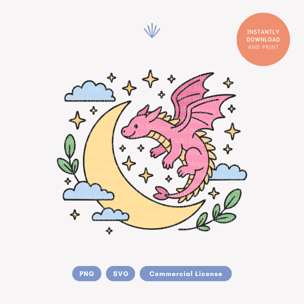 Dragon Fantasy Bookish PNG SVG