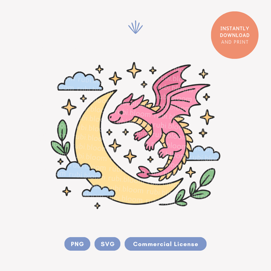Dragon Fantasy Bookish PNG SVG