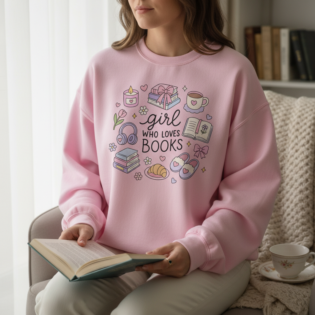 Girl Who Loves Books SVG PNG