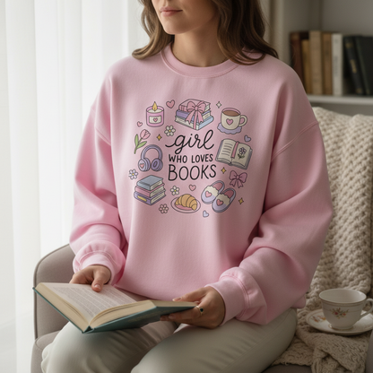Girl Who Loves Books SVG PNG