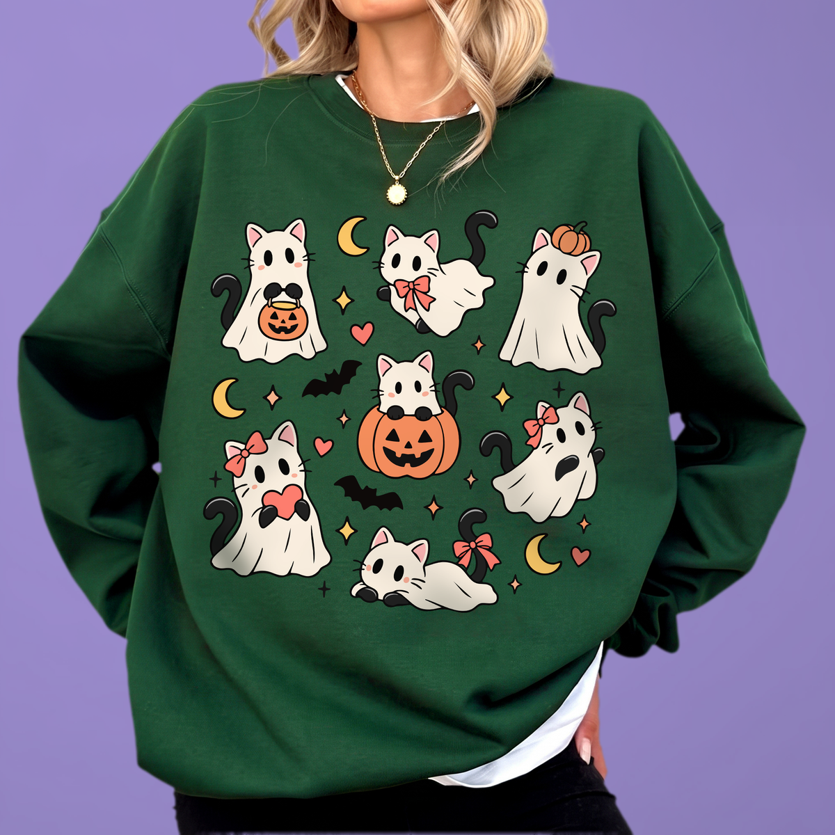 Halloween Cat Ghost Bundle PNG SVG