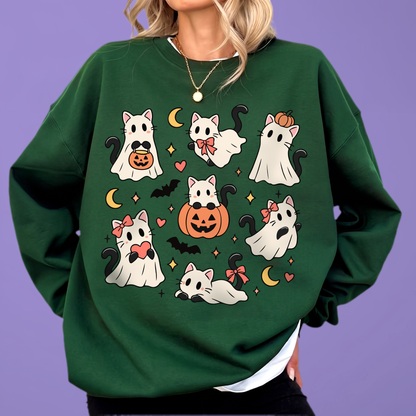Halloween Cat Ghost Bundle PNG SVG