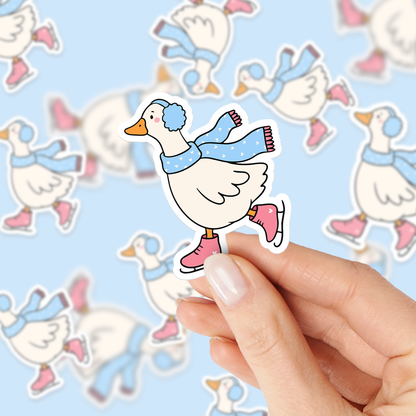Skating Into the Holidays Goose SVG PNG